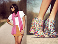 Color my world.  - mega booties, Weeken, scarf, Zara, bodycon skirt, Zara, shirt, COS, Anjelica Lorenz, Germany