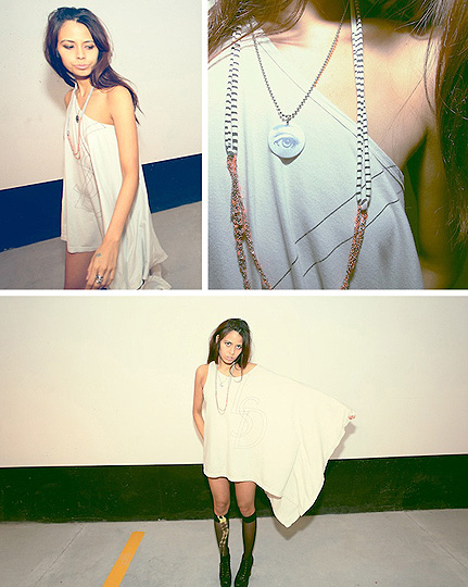 LSD  - Tank dress, Weeken, Necklace, Weeken, Sheer knee socks, American Apparel, Lita platform, Weeken, Crystal Yeoms, Canada