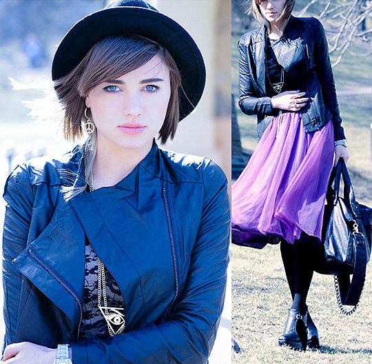 Ellie Goulding - Lights , Juliett K., Jacket, Weeken, Hat, Weeken, Bag, Weeken, Purple skirt, Weeken, Juliett K., Poland