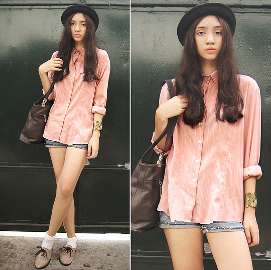 The Geek in the Pink , Aileen Belmonte, Pink polo, Weeken, Cut-off shorts, H&M, Bowler hat, HaiLanHome, Custom-made brogues, Weeken, Aileen Belmonte, Malaysia