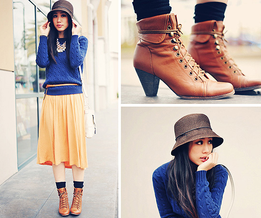 Rainy day blues , Jenny Ong, Dresses, Weeken, Hat, Weeken, Sweaters, Weeken, Shoes, Weeken, Jenny Ong, United States