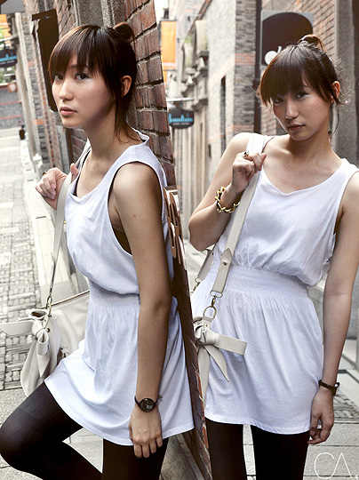 /////feather/white/.//fringe/bun./ / /  - Plain loose dress, Topshop, Dark checkered tights, Weeken, Cindy Ashes, Singapore