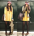 No Spring Where I Come From, So Let's Wear it Instead  - Patterned tights, Forever21, Vintage scarf, Weeken, Oversized sweater, Forever21, Ankle boots, Weeken, Army jacket, Old Navy, Aileen Belmonte, Malaysia
