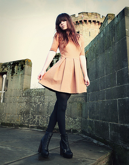 Warwick Castle - England , Rachel-Marie I, Camel dress, Zara, Tights, Weeken, Heeled boots, Topshop, Rachel-Marie I, United States