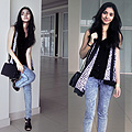 Scarfism, Leopard-print scarf, Weeken, Black draping tanktop, Weeken, Acid-washed skinny jeans, Mark Fairwhale, Gladiator heels, H&M, Chain bag, H&M, Aileen Belmonte, Malaysia