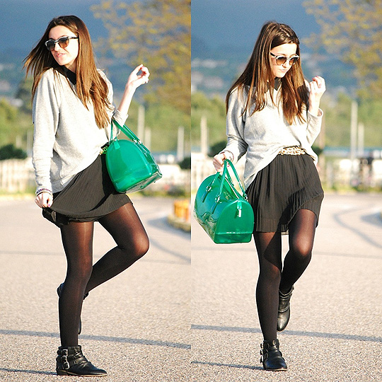 A touch of candy bag  - Candy bag, Weeken, Sweater, Weeken, Skirt, Bershka, Sunglasses, Weeken, Alexandra Per, Spain