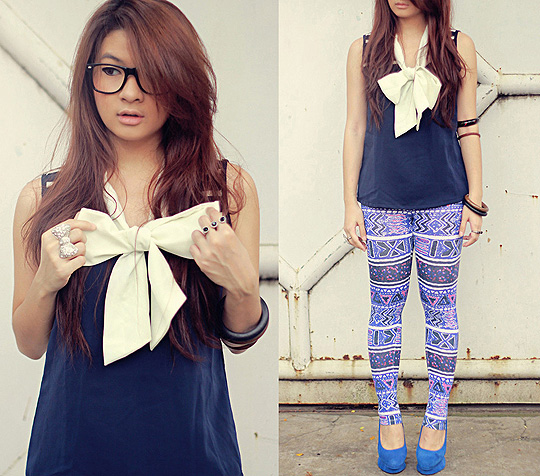 It takes two bows to sail , Anastasia Siantar, Bow ring, H&M, Printed legging, Weeken, Shoes, Weeken, Anastasia Siantar, Indonesia