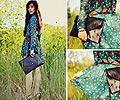 Wildflowers , Silk dress, Weeken, Black clutch, Weeken, Jenny Ong, United States