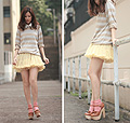 Salmon omelette , Striped sweater, Quiksilver, Tutu, Weeken, Salmon socks, Weeken, Chunky mary jane, Weeken, Mayo Wo, Hong Kong