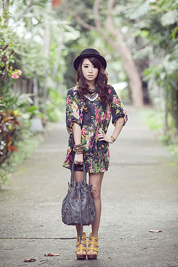 Physically impaired in this fast paced world  - Hat, Weeken, Floral Polo Dress, Weeken, Balenciaga Inspired Bag, Weeken, Yellow Wedges, Weeken, Kryz Uy, Philippines