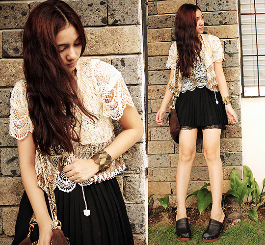 Irony  - Tiered vest, Weeken, Pleated chiffon skirt, Weeken, Lace cropped top, Weeken, Aileen Belmonte, Malaysia