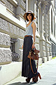 25042011  - Striped tank top, American Apparel, Belt , American Apparel, Pleated maxi skirt, Zara, Platform lace up boots, Weeken, Golestaneh, Germany