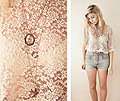 Today was boring - Lace crop top, Weeken, Denim shorts, Weeken, Aimee Song, United States