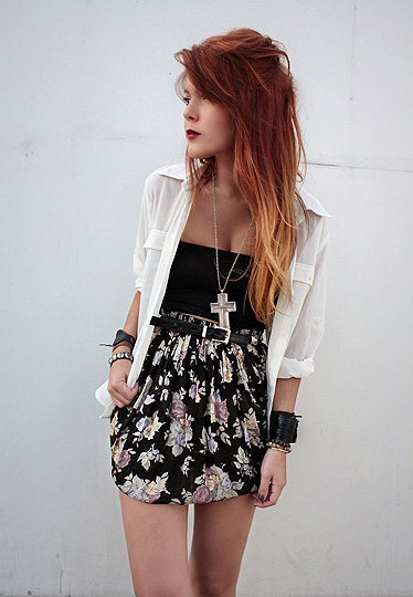 The Quiet Earth , Lua P, Vintage blouse, Weeken, Cross, Forever21, Weeken skirt, Weeken, Lua P, Peru