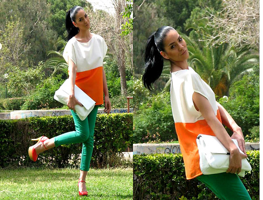 Three colors, one love! , Konstantina Tzagaraki, Orange wedges, Gucci, White-orange blouse,, Zara, Konstantina Tzagaraki, Australia