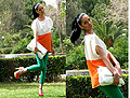 Three colors, one love!  - Orange wedges, Gucci, White-orange blouse,, Zara, Konstantina Tzagaraki, Australia