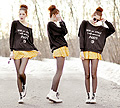 With an APPLE I will astonish PARIS  - Jumper, Weeken, Skirt, H&M, Glasses, Weeken, Ebba Zingmark, Sweden