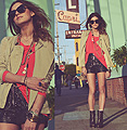 Motel Capri , Jackets, Weeken,  shoes, Steve Madden,  shorts, Weeken, Necklaces, Weeken, Shirt, Weeken, Laura Ellner, United States