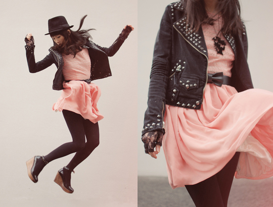 A black bird in the pink wind , Shan Shan, Dress, American Apparel, Jacket, Weeken, Shan Shan, Japan