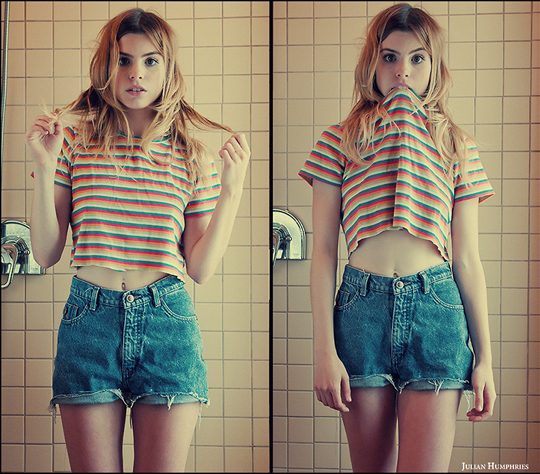 Childlike  - Striped crop top, Weeken, Shorts, Weeken, Lindsey Lugrin, Thailand