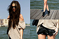 Shorts&knits , Peep toe ankle boots, Topshop, Leather look shorts, Zara, Knitted sweater, H&M, Candy, Netherlands