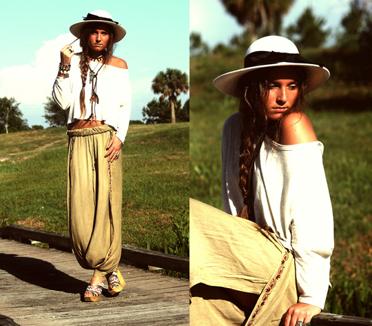 +*+*+*Desert Duds+*+*+* , Jana K, Trousers, Weeken, Hat, Weeken,  Wedges, Weeken, Samurai Bracelet, Marc Jacobs, Shirt, Weeken, Jana K, United States