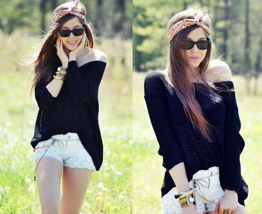 Kiss of sunshine , Kasia Gorol, Sunglasses, Weeken, Headband&shorts&sweater,, Weeken, Jewelry, Weeken, Kasia Gorol, Poland