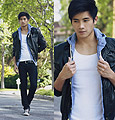 I may be holding your hand but I'm holding it loose , Denim Hoodie, Hollister, Leather Jacket, Weeken, Black Jeans, Weeken, SNEAKERS , Weeken, Peter Adrian, United States