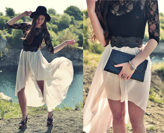 The wings are wide  - Chiffon skirt, Weeken, HATS , Weeken, BELTS, Weeken, Snake ring, Weeken, Lace dress, Weeken, Clutch, Weeken, Klaudia W