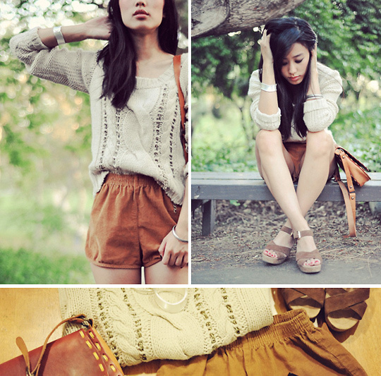 Summer layers  - Shorts, Weeken, Knit, Forever21, Leather sandals, Nine West, Jenny Ong, United States