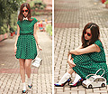 I luv florence welch  - Polka dots dress, Weeken, Apple shades, H&M, Car purse, Weeken, Rainbow sequins heels, Weeken, Mayo Wo, Hong Kong