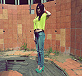 Neon Heart - Black belt, Zara, Neon Tee, H&M, Necklace, H&M, Iris Liesgen, Ireland