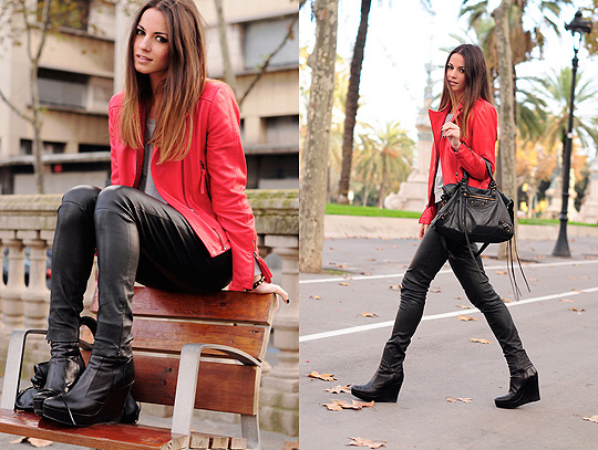 Red <3, Zina CH, Jacket, MANGO, Boots, Weeken, Bag, Weeken, Zina CH, Spain