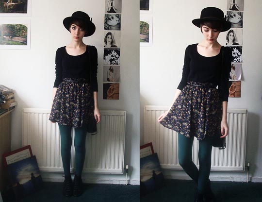 You Vs Everything, Ashleigh F, Black top, H&M, Hat, Weeken, Skirt, Weeken, Tights, Topshop, Ashleigh F, United Kingdom