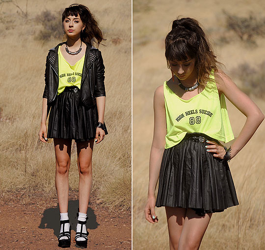 He Bites on the Neon - Top, Weeken, Jacket and skirt, Weeken, BRACELET, Weeken, Autilia Antonucci, Australia