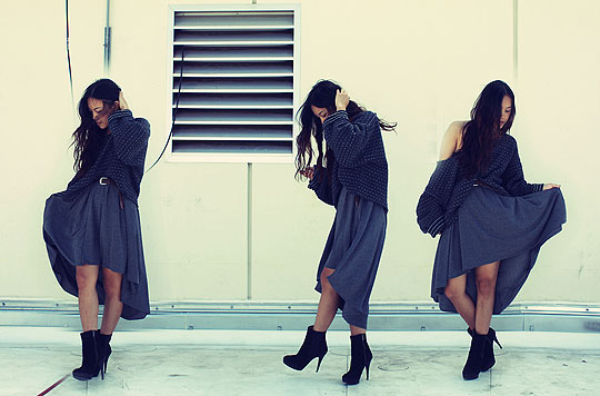 Higher than high - Dress, Weeken, DIY cut-off sweater, Weeken, Boots, Zara, Arizka Sehoko, United States