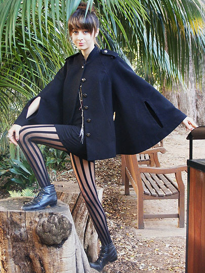 Bats for lashes, Autilia Antonucci, Cape, Weeken, Striped tights, Weeken, Boots, Weeken, Autilia Antonucci, Australia