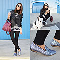 Fish eye & glitter loafers - Pants, Weeken, Sweater, Weeken, Bag, Weeken, Jacket, Mango, Alexandra Per, Spain