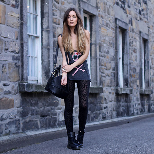 Zombie. - Tank top, Wildfox Couture, Bag, Weeken, Leggings, Weeken, Boots, Dr. Martens, Anouska Proetta Brandon