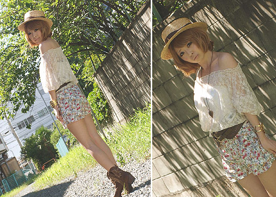 So sweet summer, Asami Takata, Lace tops, Weeken, Flower shorty, Weeken, Asami Takata, Japan