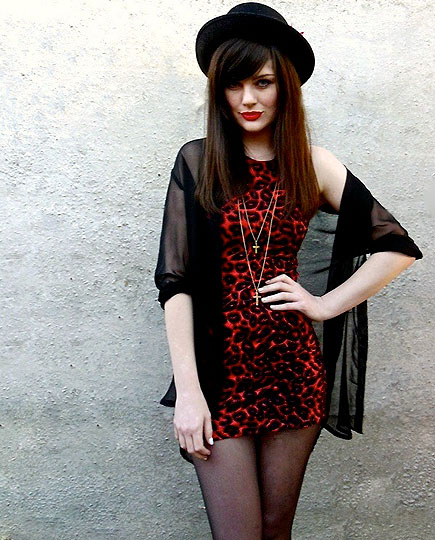 Red Leopard. - Dress, Weeken, Shirt, H&M, Necklace, Topshop, Hat, Weeken, Charlene O, United Kingdom
