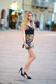 Chiara Ferragni, Tiger vintage skirt + Chiara Ferragni shoes, Italy