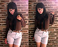 Look like a cowboy huh?? - Stonewash shorts jeans, Lois, Turtlenecks brown, Weeken, Flower rings, Weeken, Eka Ningtyas, Indonesia