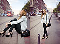 Jess A, Pepe Jeans platforms on the street., 