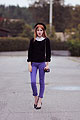 PURPLE NIGHT, Purple jeans, Cheap Monday, Hat, Weeken, Shirt, Weeken, Sweater, Weeken, Mini-bag, Weeken, Linnea Jacobson, Korea