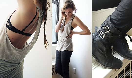 Kodachrome, Leslie K, Striped tank, Alexander Wang, Combat boots, Weeken, Leslie K, 