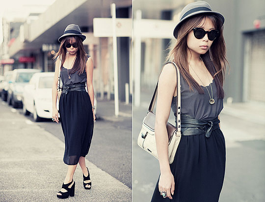 Steely - Beatnik hip bag, Weeken, Layla block heels, Topshop, Skirt, ASOS, Marcella L, New Zealand