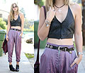 PURPLE SUNDAY / disarming darling - Leather bustier, Weeken, Ankh necklace, Weeken, Belt, Weeken, Pants cut into shorts, Weeken, Shoes, Weeken, BRIT N, United States