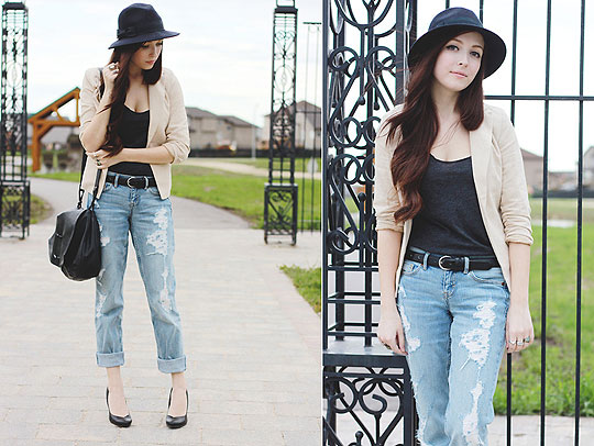 Head out to horizon lines - Boyfriend Jeans, Weeken, Wide brimmed hat, Forever21, Tank Top, Forever21, Breanne S, Canada