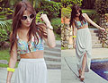 THE HUNTREND: Bralet + long skirt, Sunglasses, Prada, Bralet, Weeken, Skirt, Mango, Watch, Weeken, Guiri Uribe, Spain